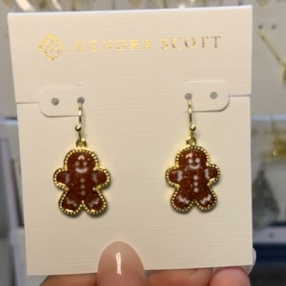 NEW KENDRA SCOTT women's gingerbread drop earrings in gold - Picture 5 of 7